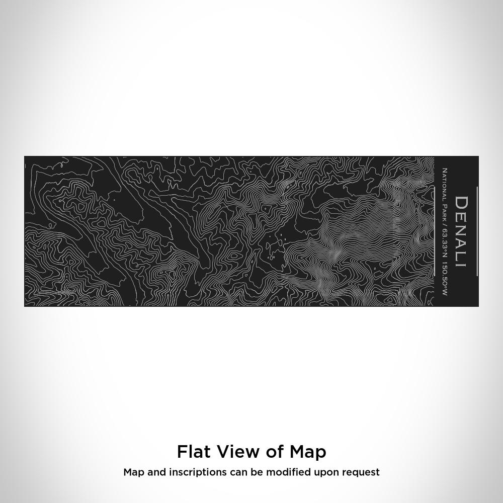 Matte black insulated cup featuring a custom engraved map of Denali National Park, Alaska.