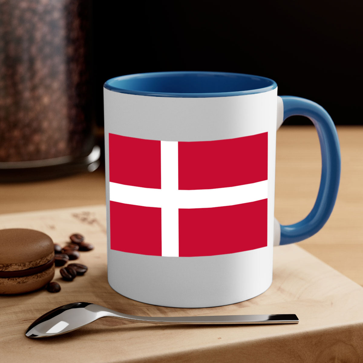 Denmark 151# Mug featuring a two-tone design with a colored handle and glossy finish, available in multiple colors.