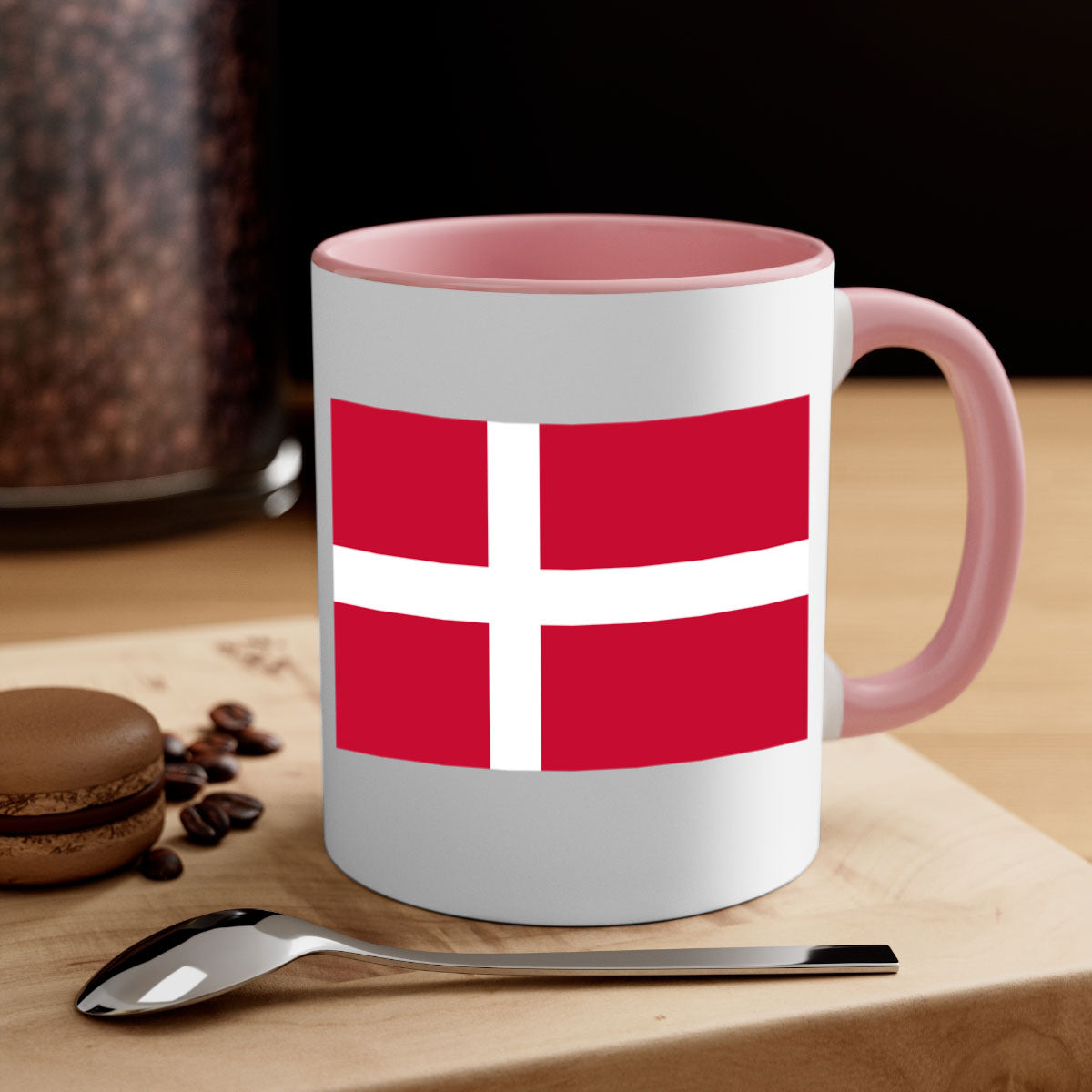 Denmark 151# Mug featuring a two-tone design with a colored handle and glossy finish, available in multiple colors.