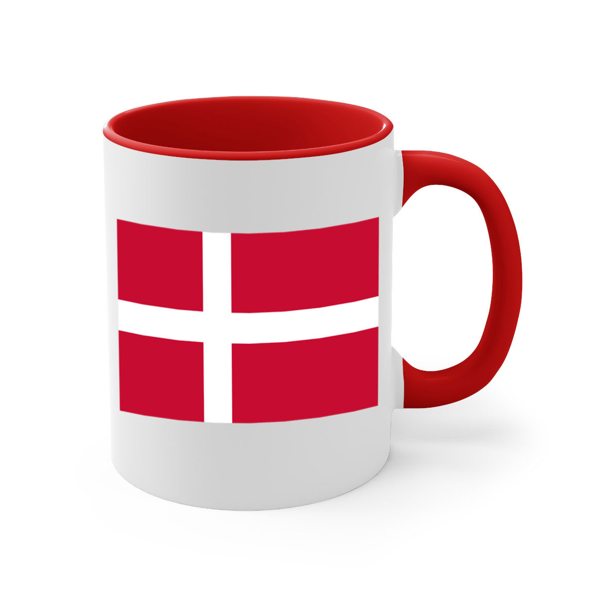 Denmark 151# Mug featuring a two-tone design with a colored handle and glossy finish, available in multiple colors.