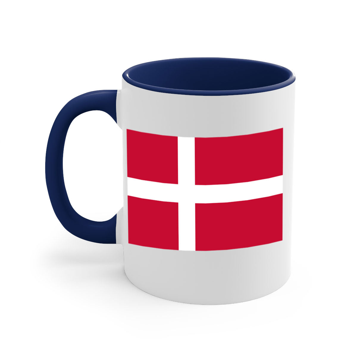 Denmark 151# Mug featuring a two-tone design with a colored handle and glossy finish, available in multiple colors.