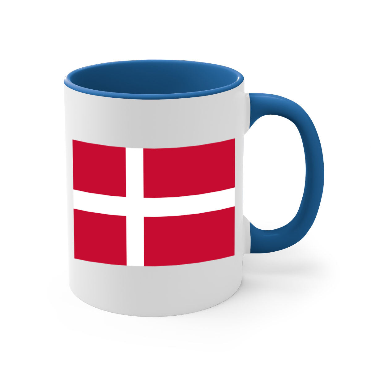 Denmark 151# Mug featuring a two-tone design with a colored handle and glossy finish, available in multiple colors.