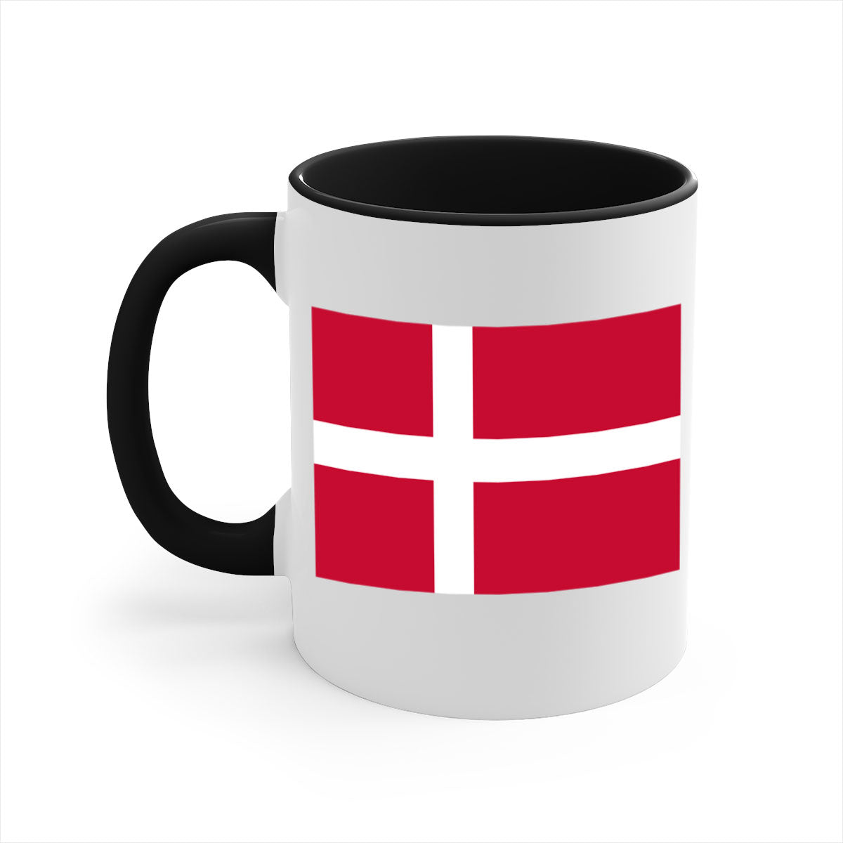Denmark 151# Mug featuring a two-tone design with a colored handle and glossy finish, available in multiple colors.