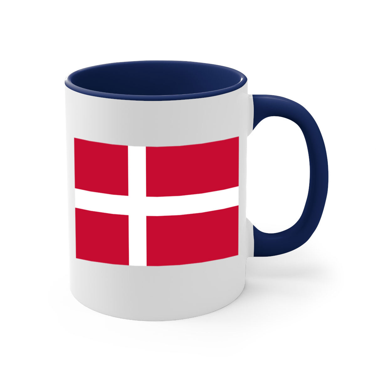 Denmark 151# Mug featuring a two-tone design with a colored handle and glossy finish, available in multiple colors.