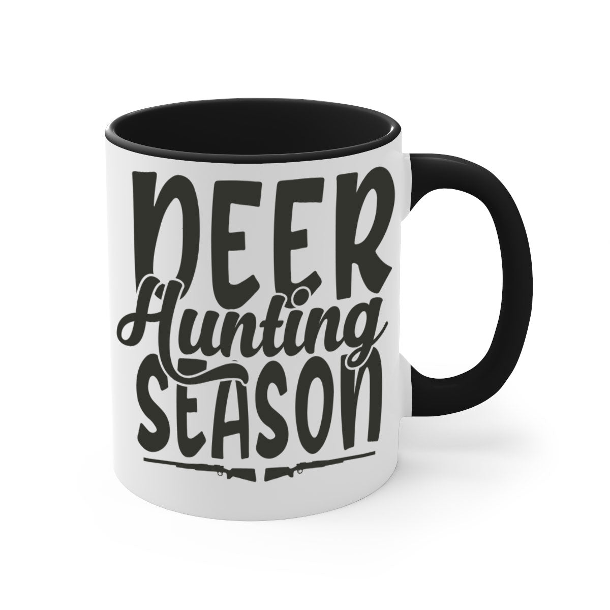 A stylish two-tone deer hunting season mug with a glossy finish, featuring a colored handle and interior, available in multiple colors.