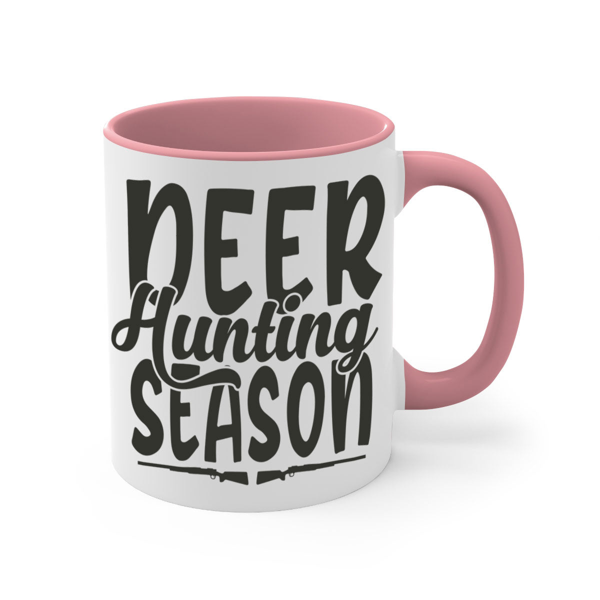 A stylish two-tone deer hunting season mug with a glossy finish, featuring a colored handle and interior, available in multiple colors.
