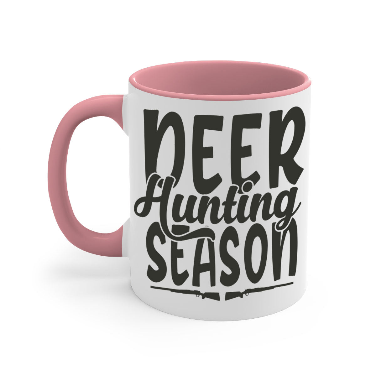 A stylish two-tone deer hunting season mug with a glossy finish, featuring a colored handle and interior, available in multiple colors.