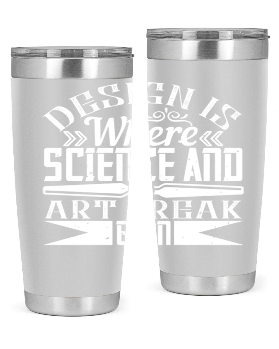 Design is where science and art break even Style 45# tumbler in 20oz and 30oz sizes, showcasing double wall vacuum stainless steel construction.