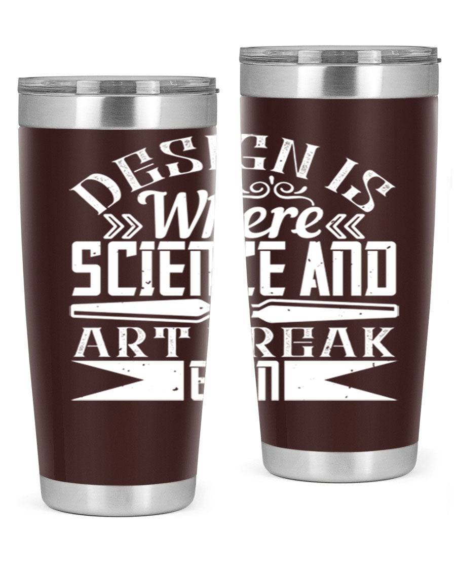 Design is where science and art break even Style 45# tumbler in 20oz and 30oz sizes, showcasing double wall vacuum stainless steel construction.
