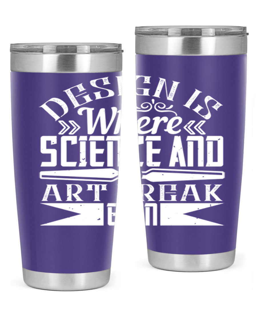 Design is where science and art break even Style 45# tumbler in 20oz and 30oz sizes, showcasing double wall vacuum stainless steel construction.