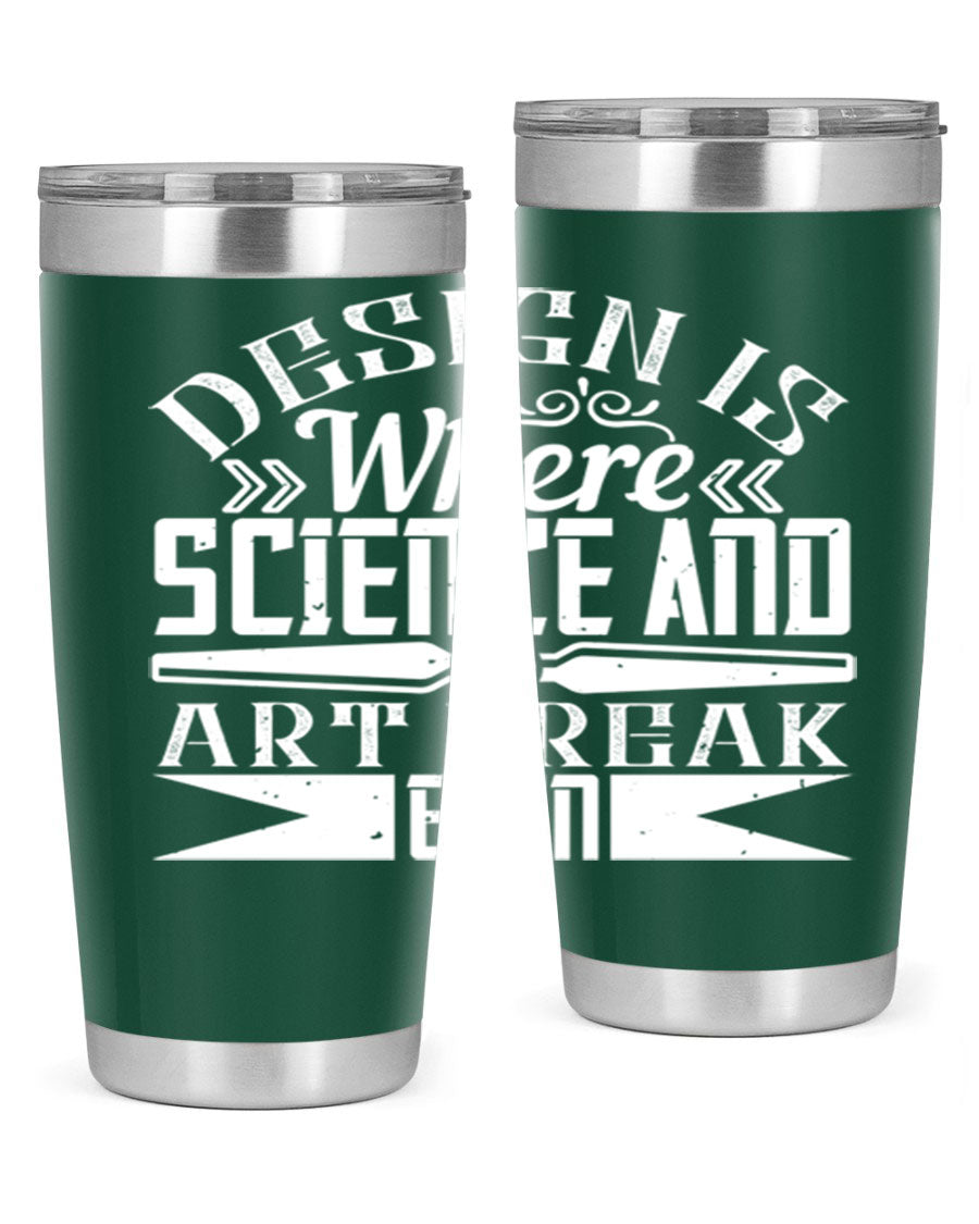 Design is where science and art break even Style 45# tumbler in 20oz and 30oz sizes, showcasing double wall vacuum stainless steel construction.