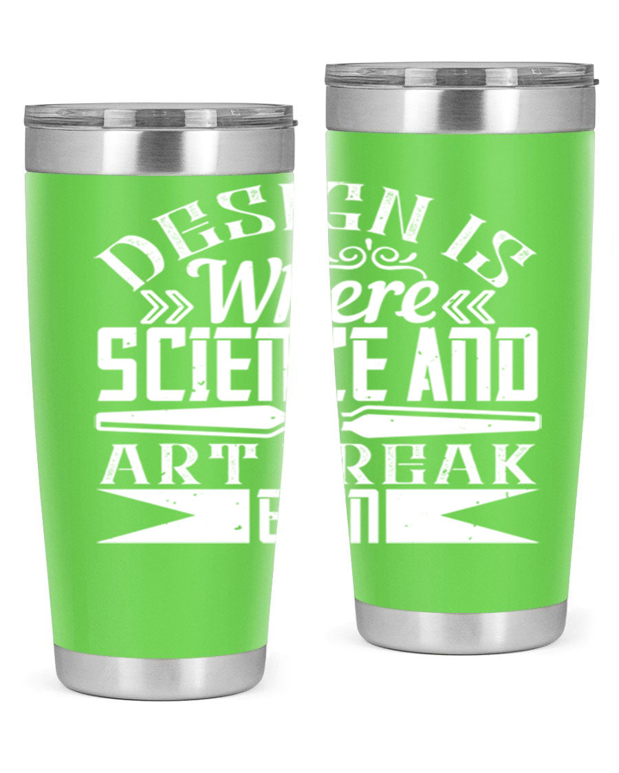 Design is where science and art break even Style 45# tumbler in 20oz and 30oz sizes, showcasing double wall vacuum stainless steel construction.