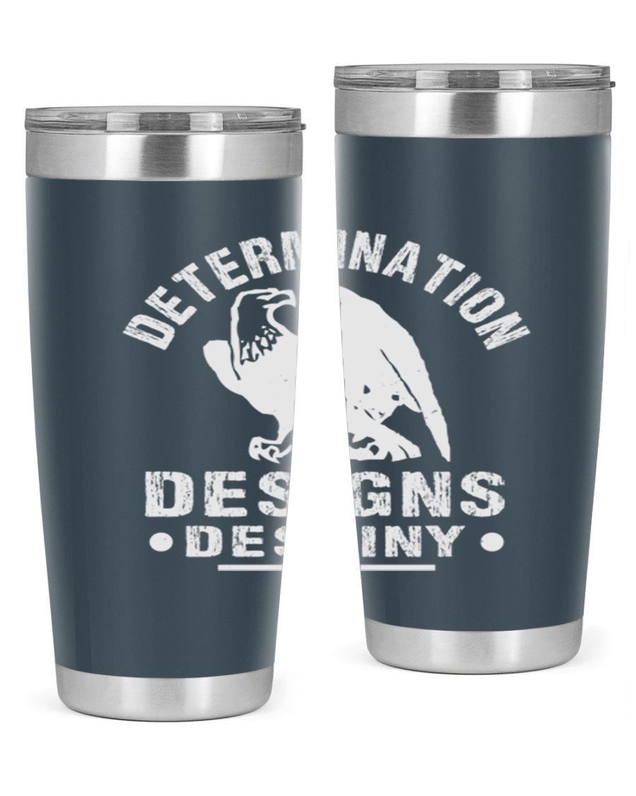 20oz Determination Designs Destiny Style 3# Tumbler featuring a sleek stainless steel design with a press-in lid, perfect for hot and cold beverages.