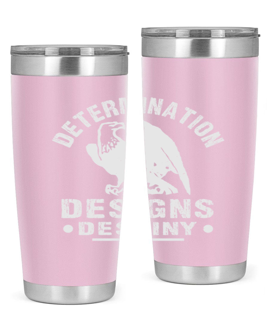 20oz Determination Designs Destiny Style 3# Tumbler featuring a sleek stainless steel design with a press-in lid, perfect for hot and cold beverages.