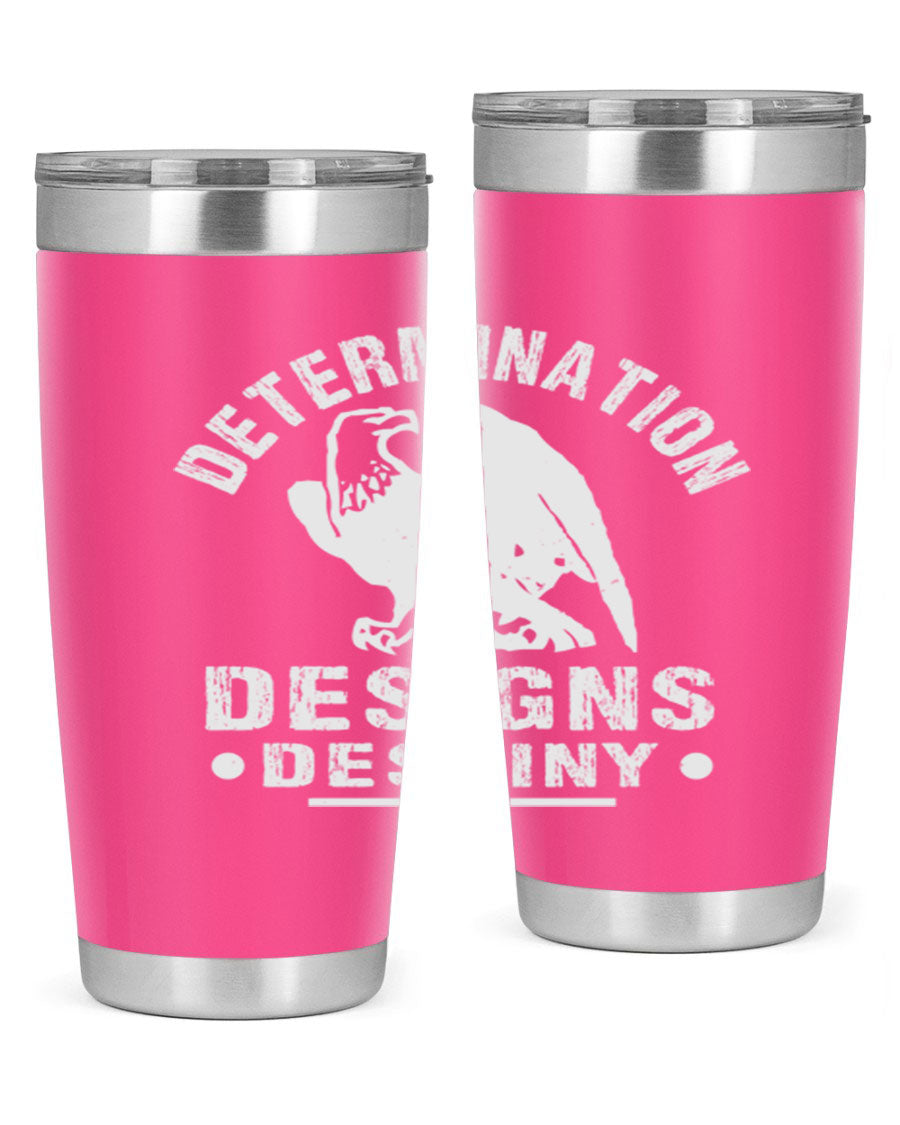 20oz Determination Designs Destiny Style 3# Tumbler featuring a sleek stainless steel design with a press-in lid, perfect for hot and cold beverages.