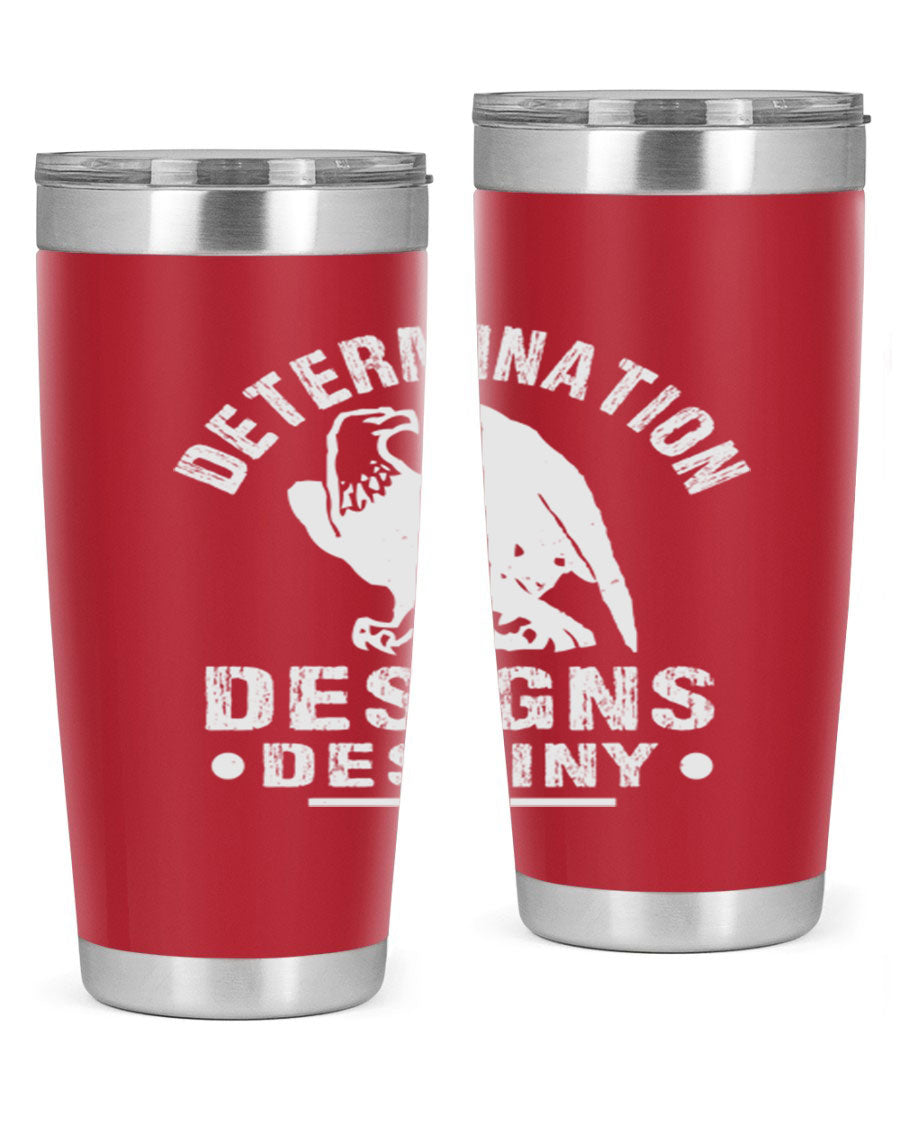 20oz Determination Designs Destiny Style 3# Tumbler featuring a sleek stainless steel design with a press-in lid, perfect for hot and cold beverages.