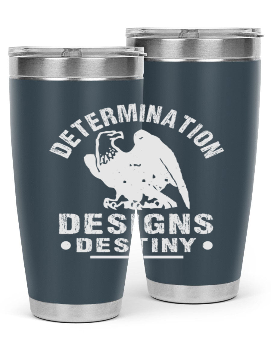 20oz Determination Designs Destiny Style 3# Tumbler featuring a sleek stainless steel design with a press-in lid, perfect for hot and cold beverages.