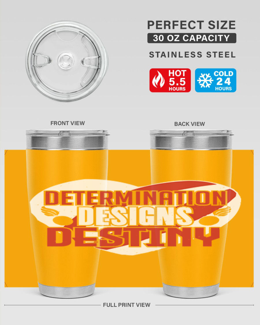 Determination Designs Style 17# Fourt Of July Tumbler featuring a patriotic design, double wall vacuum insulation, and a press-in lid.