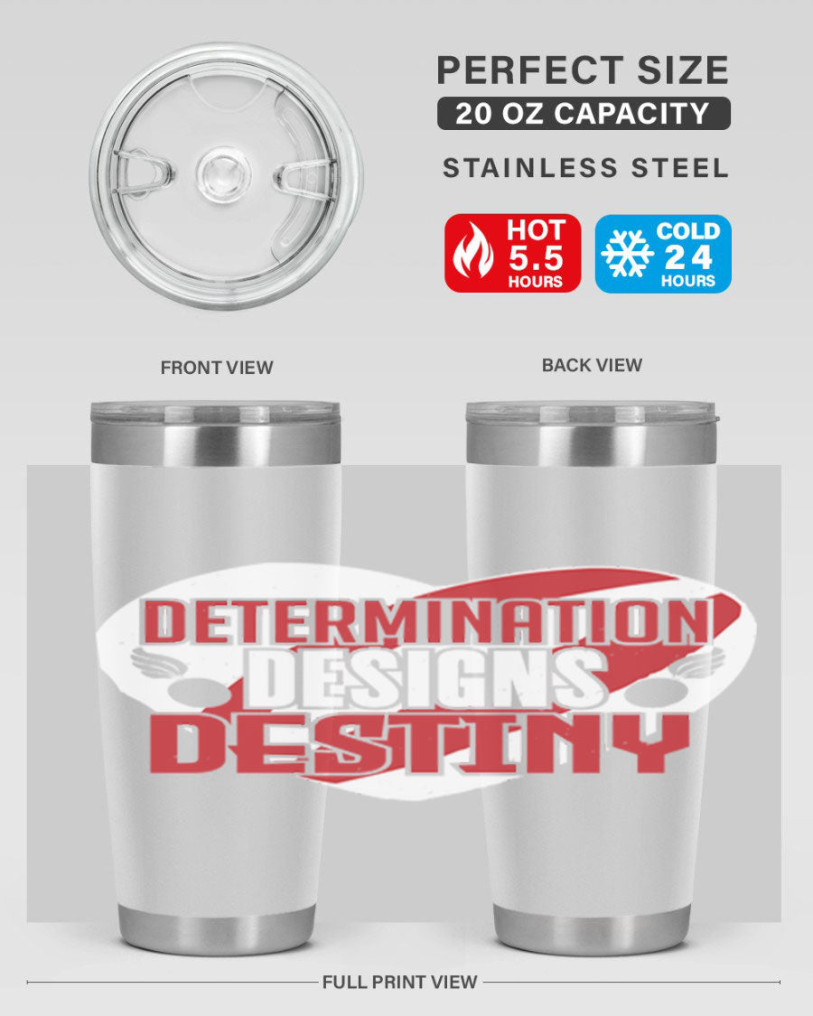 Determination Designs Style 17# Fourt Of July Tumbler featuring a patriotic design, double wall vacuum insulation, and a press-in lid.