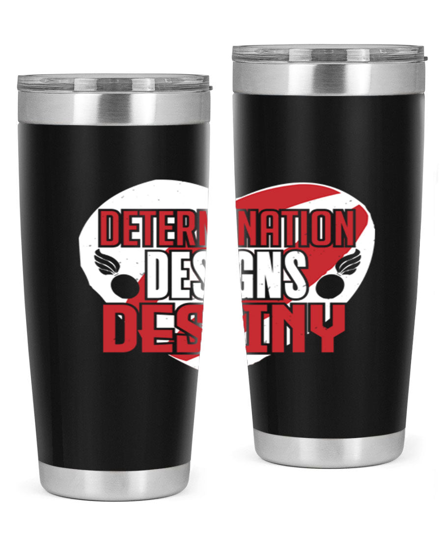 Determination Designs Style 17# Fourt Of July Tumbler featuring a patriotic design, double wall vacuum insulation, and a press-in lid.