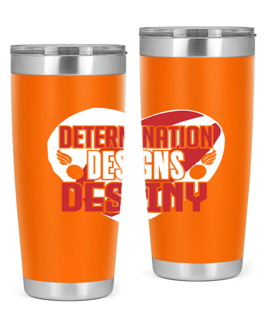 Determination Designs Style 17# Fourt Of July Tumbler featuring a patriotic design, double wall vacuum insulation, and a press-in lid.