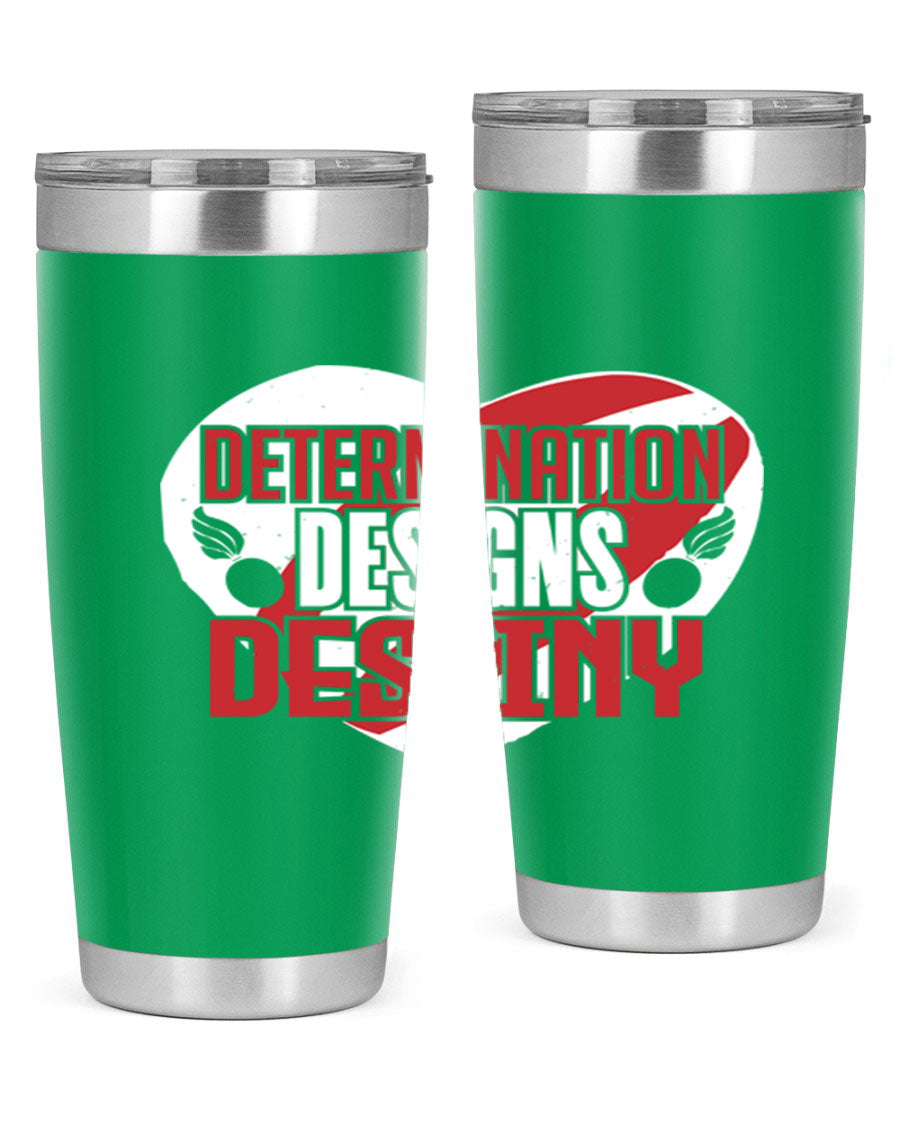 Determination Designs Style 17# Fourt Of July Tumbler featuring a patriotic design, double wall vacuum insulation, and a press-in lid.