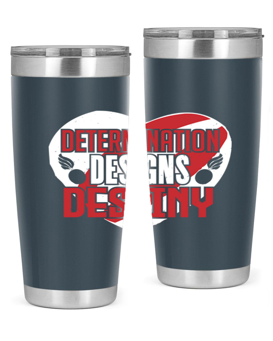 Determination Designs Style 17# Fourt Of July Tumbler featuring a patriotic design, double wall vacuum insulation, and a press-in lid.