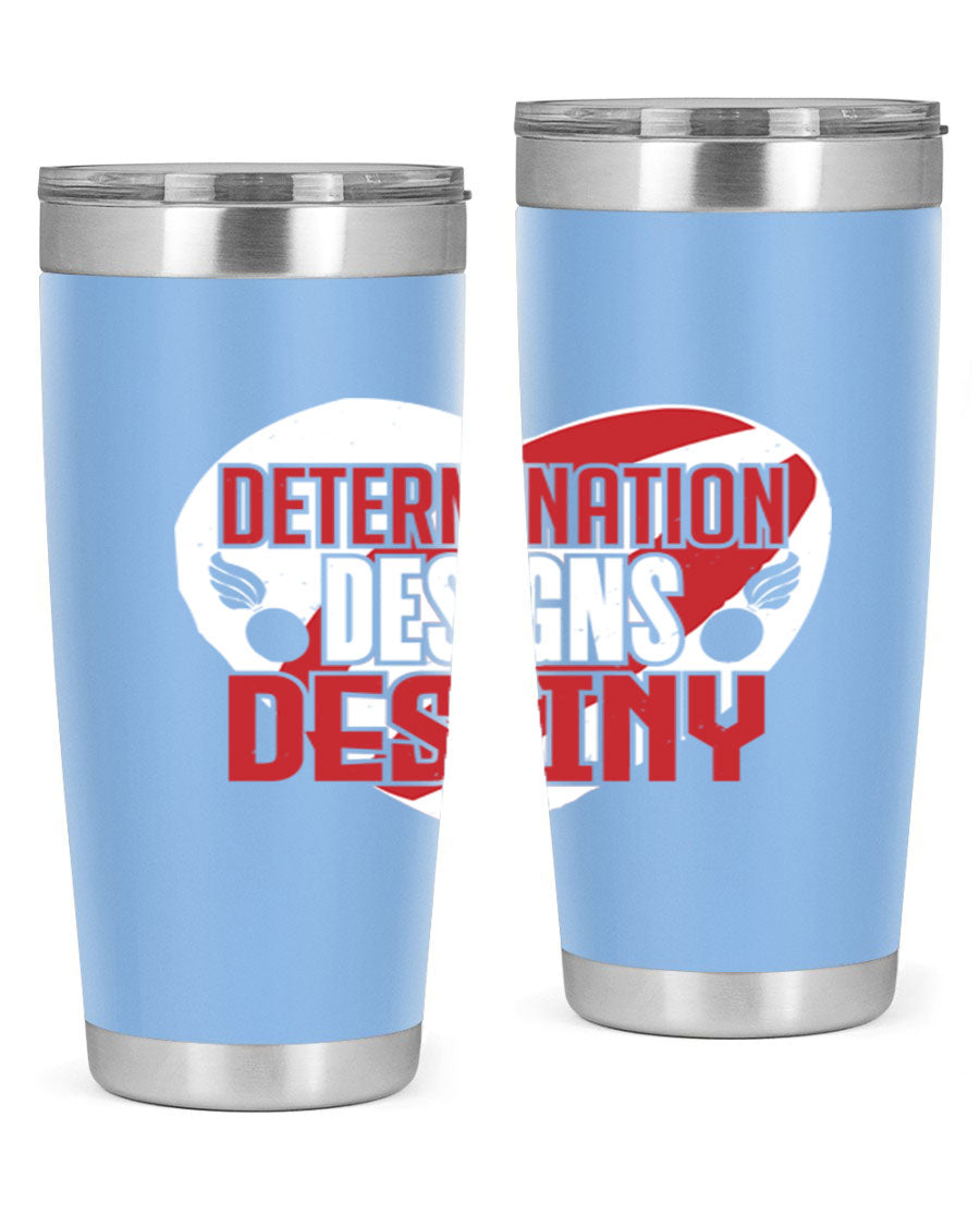 Determination Designs Style 17# Fourt Of July Tumbler featuring a patriotic design, double wall vacuum insulation, and a press-in lid.