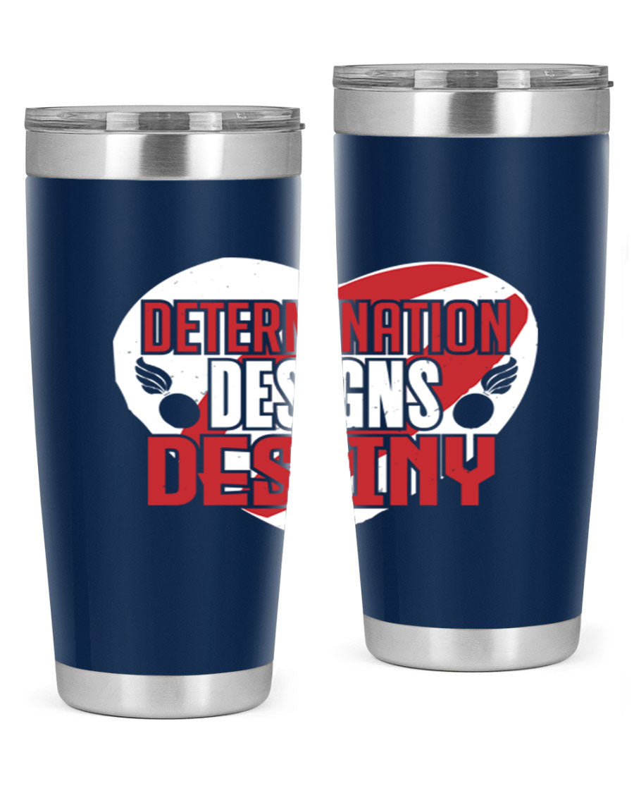 Determination Designs Style 17# Fourt Of July Tumbler featuring a patriotic design, double wall vacuum insulation, and a press-in lid.