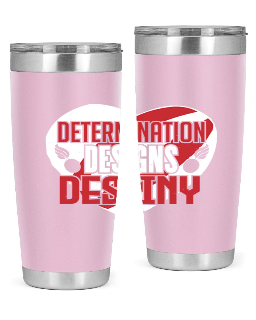 Determination Designs Style 17# Fourt Of July Tumbler featuring a patriotic design, double wall vacuum insulation, and a press-in lid.