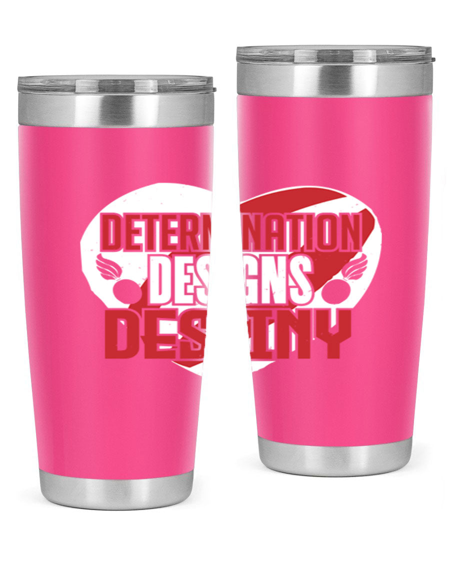 Determination Designs Style 17# Fourt Of July Tumbler featuring a patriotic design, double wall vacuum insulation, and a press-in lid.