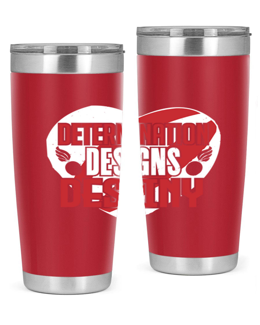 Determination Designs Style 17# Fourt Of July Tumbler featuring a patriotic design, double wall vacuum insulation, and a press-in lid.