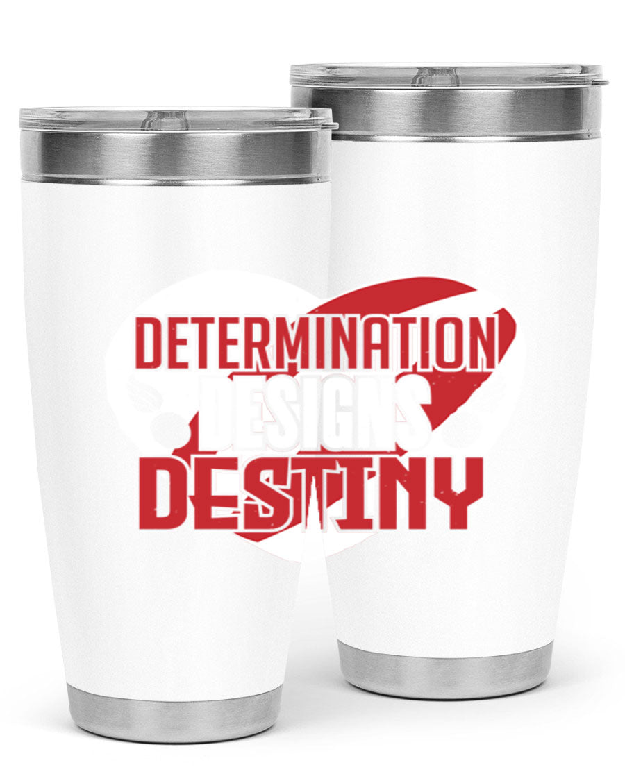 Determination Designs Style 17# Fourt Of July Tumbler featuring a patriotic design, double wall vacuum insulation, and a press-in lid.