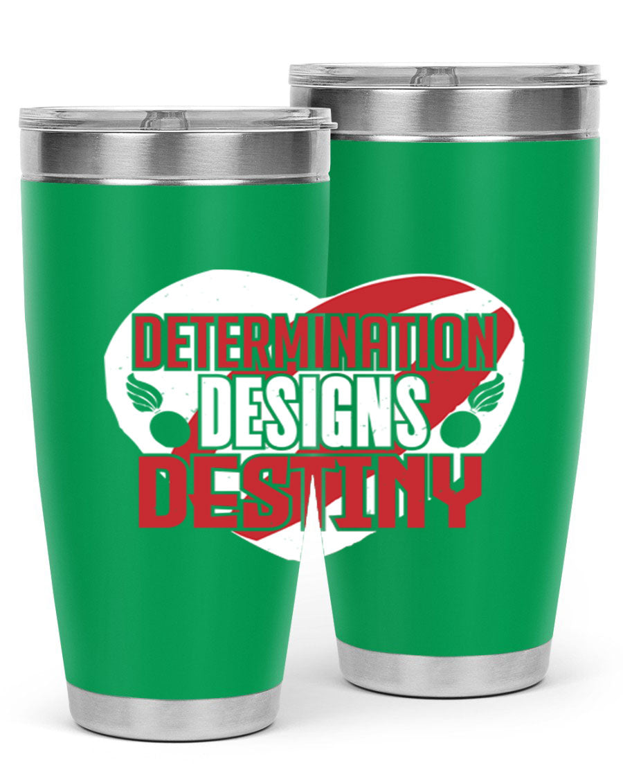 Determination Designs Style 17# Fourt Of July Tumbler featuring a patriotic design, double wall vacuum insulation, and a press-in lid.