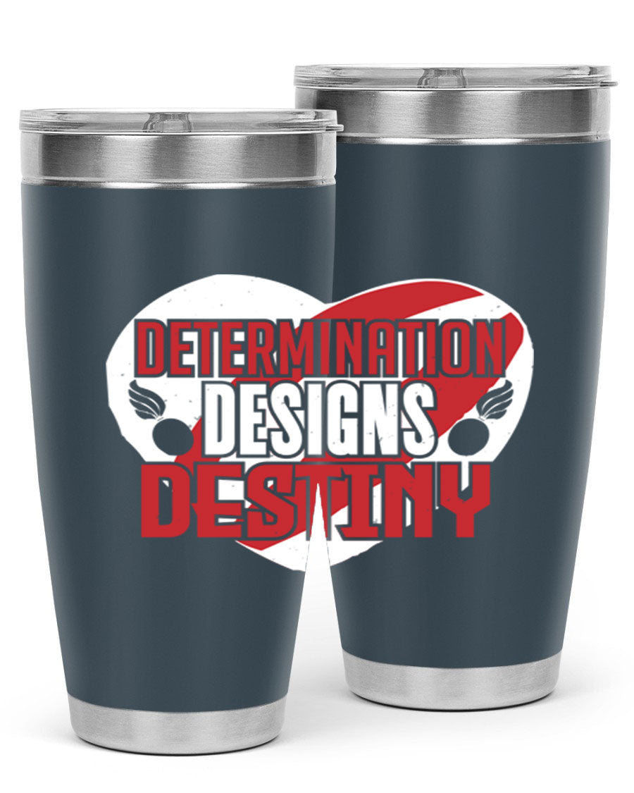 Determination Designs Style 17# Fourt Of July Tumbler featuring a patriotic design, double wall vacuum insulation, and a press-in lid.