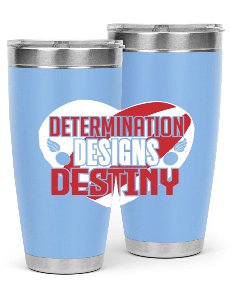 Determination Designs Style 17# Fourt Of July Tumbler featuring a patriotic design, double wall vacuum insulation, and a press-in lid.
