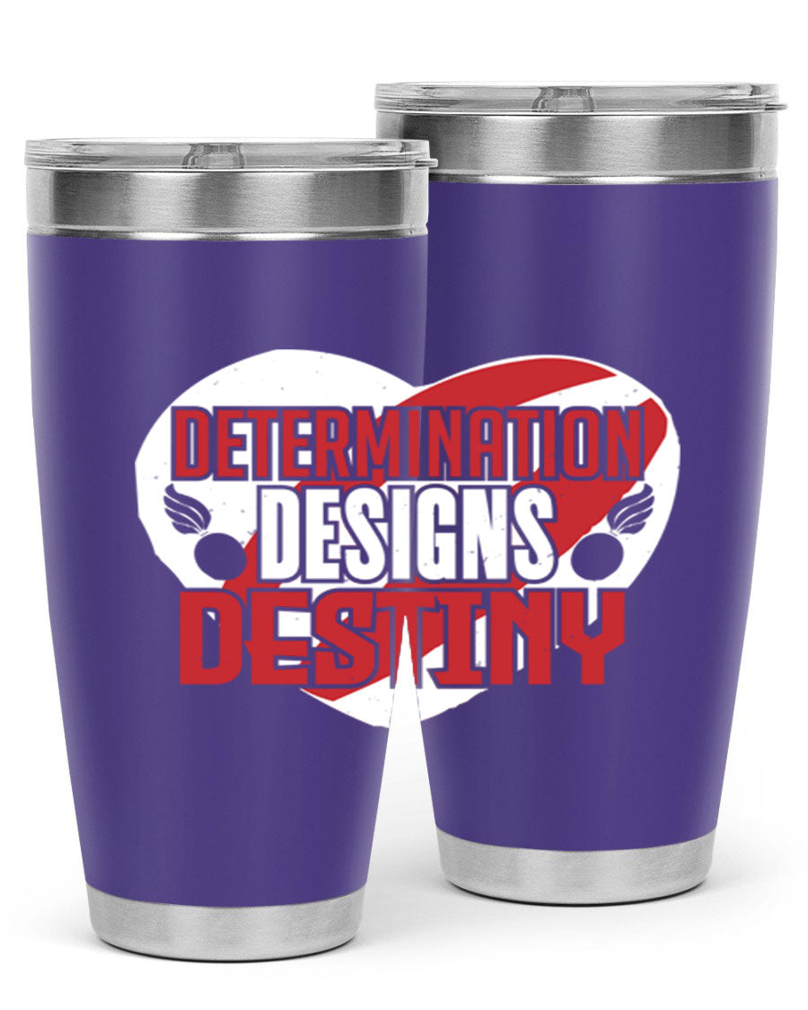 Determination Designs Style 17# Fourt Of July Tumbler featuring a patriotic design, double wall vacuum insulation, and a press-in lid.