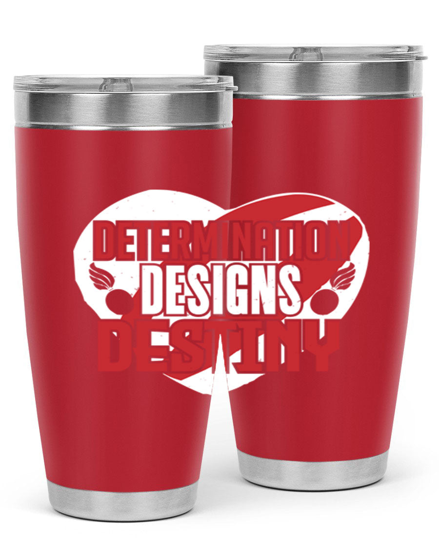 Determination Designs Style 17# Fourt Of July Tumbler featuring a patriotic design, double wall vacuum insulation, and a press-in lid.
