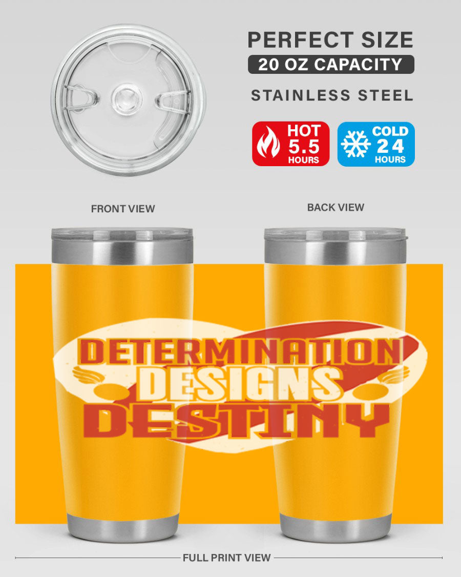 Determination Designs Style 17# Fourt Of July Tumbler featuring a patriotic design, double wall vacuum insulation, and a press-in lid.