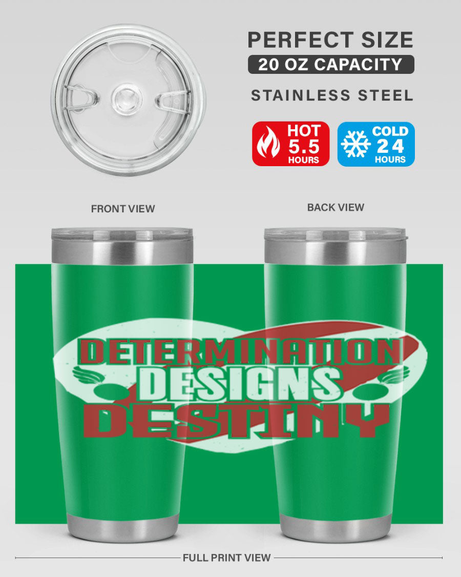 Determination Designs Style 17# Fourt Of July Tumbler featuring a patriotic design, double wall vacuum insulation, and a press-in lid.