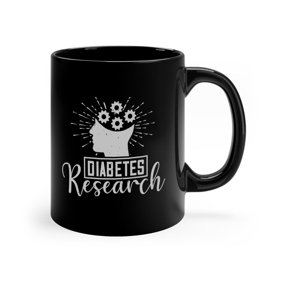Diabetes research Style 47# Mug featuring a two-tone design with a colored handle and interior, available in multiple colors and sizes.