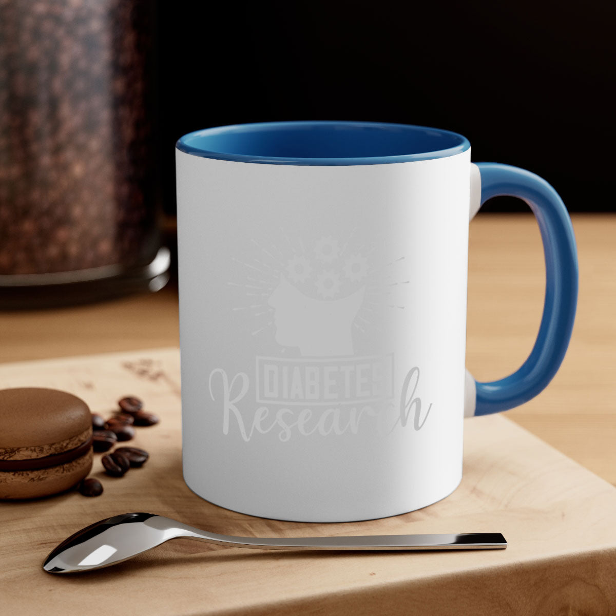 Diabetes research Style 47# Mug featuring a two-tone design with a colored handle and interior, available in multiple colors and sizes.
