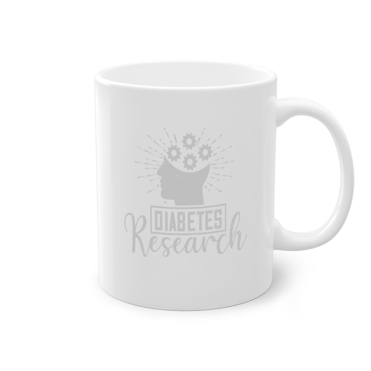 Diabetes research Style 47# Mug featuring a two-tone design with a colored handle and interior, available in multiple colors and sizes.