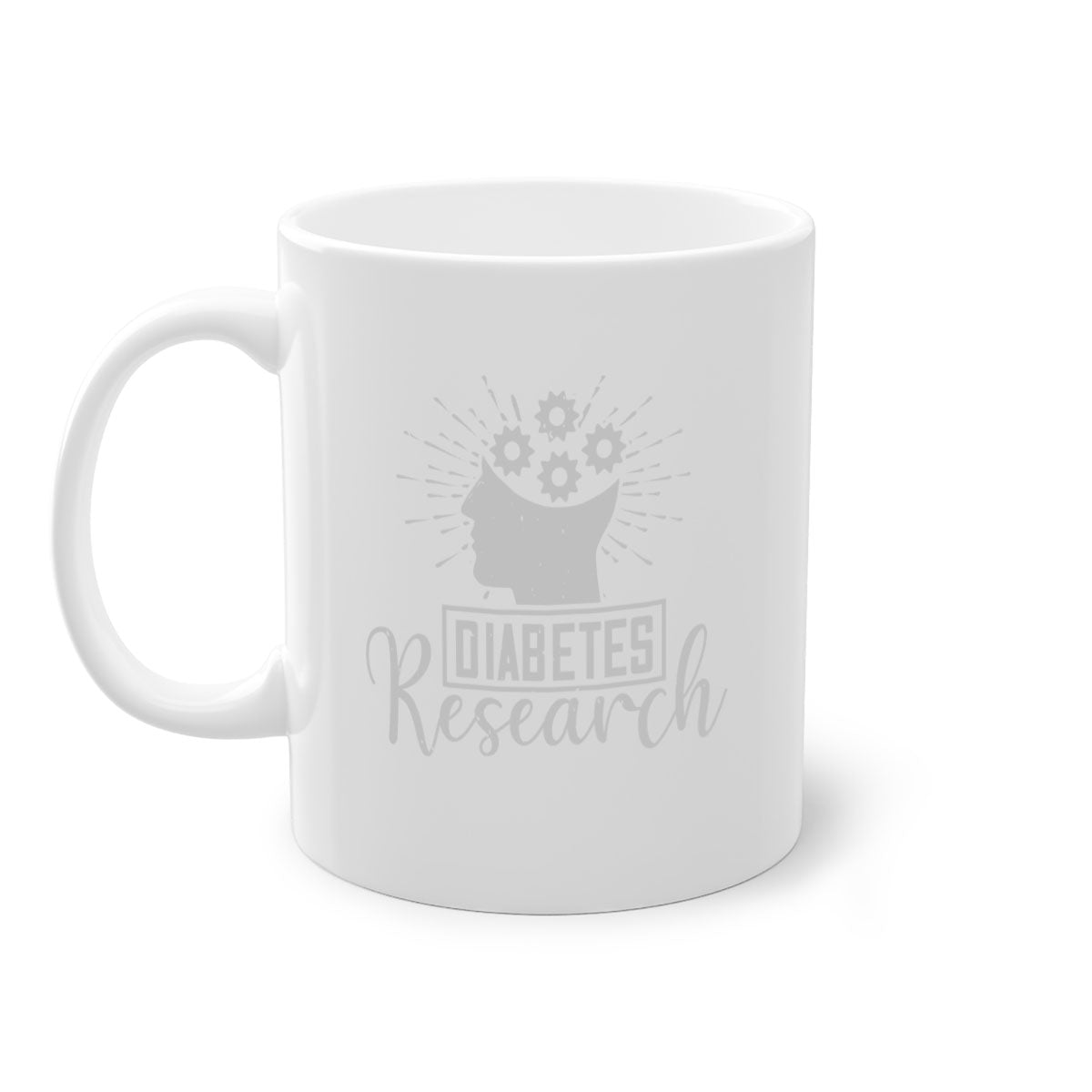 Diabetes research Style 47# Mug featuring a two-tone design with a colored handle and interior, available in multiple colors and sizes.