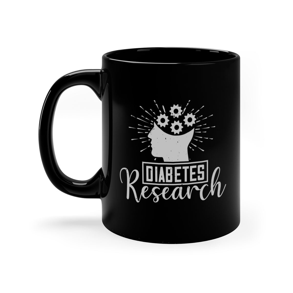 Diabetes research Style 47# Mug featuring a two-tone design with a colored handle and interior, available in multiple colors and sizes.