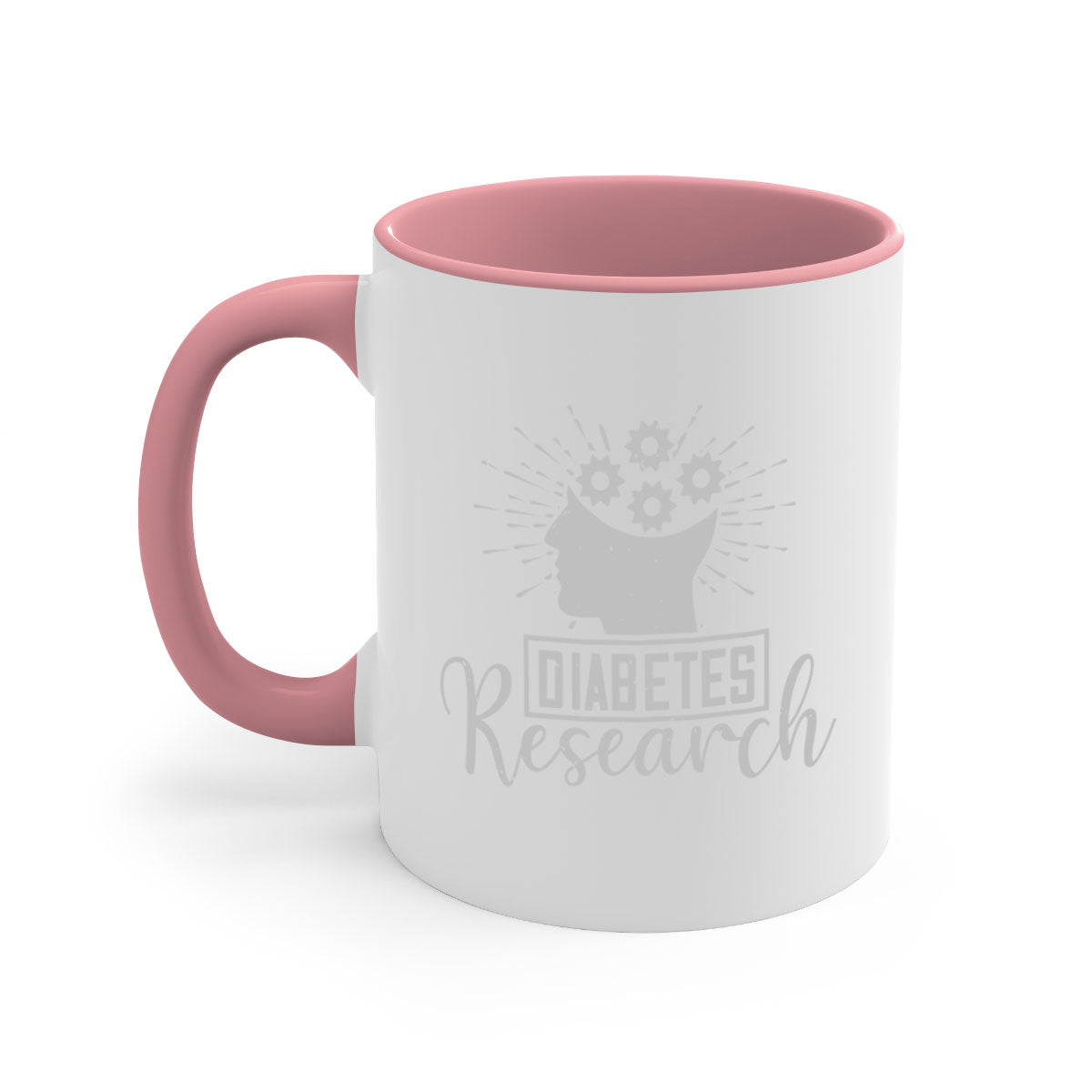Diabetes research Style 47# Mug featuring a two-tone design with a colored handle and interior, available in multiple colors and sizes.