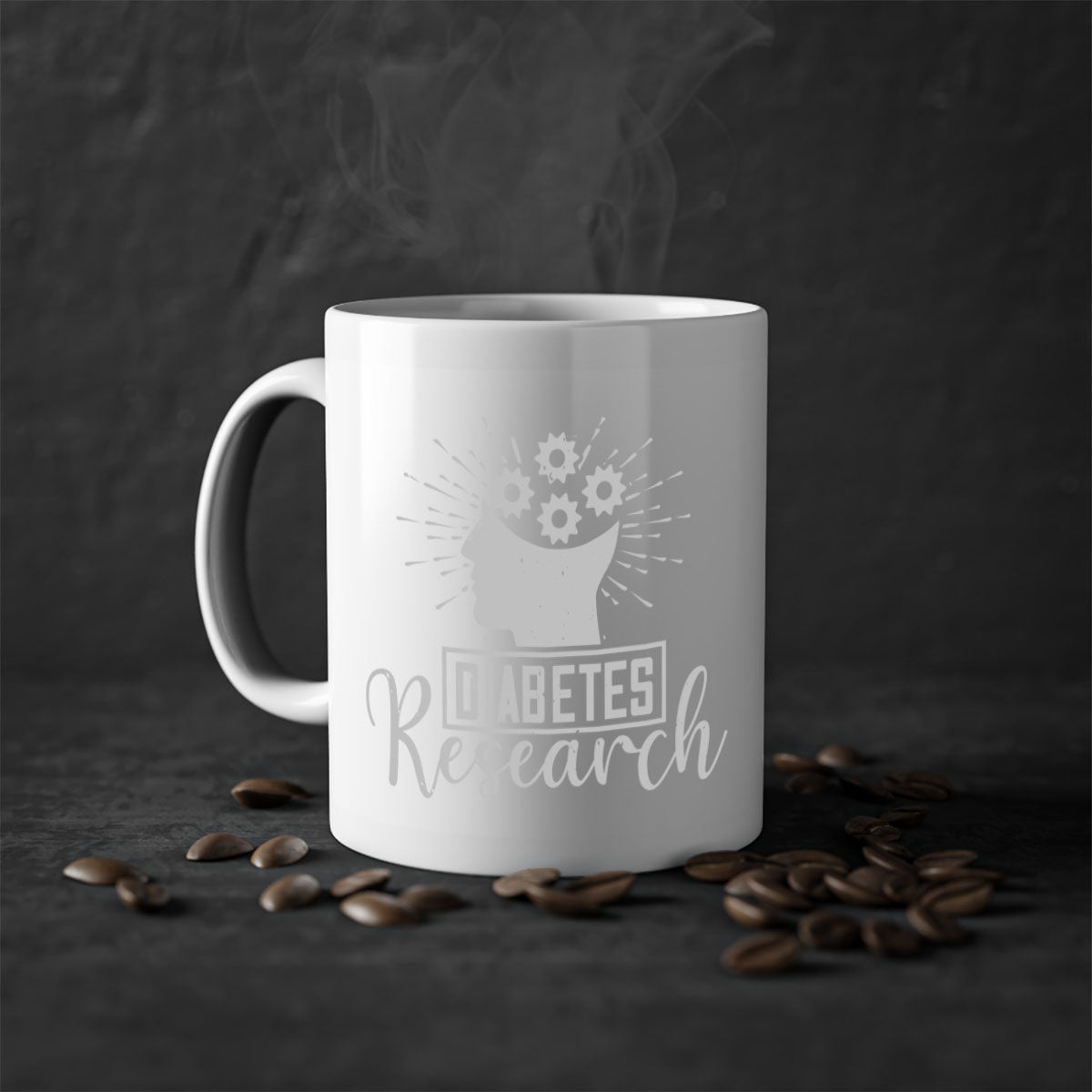 Diabetes research Style 47# Mug featuring a two-tone design with a colored handle and interior, available in multiple colors and sizes.
