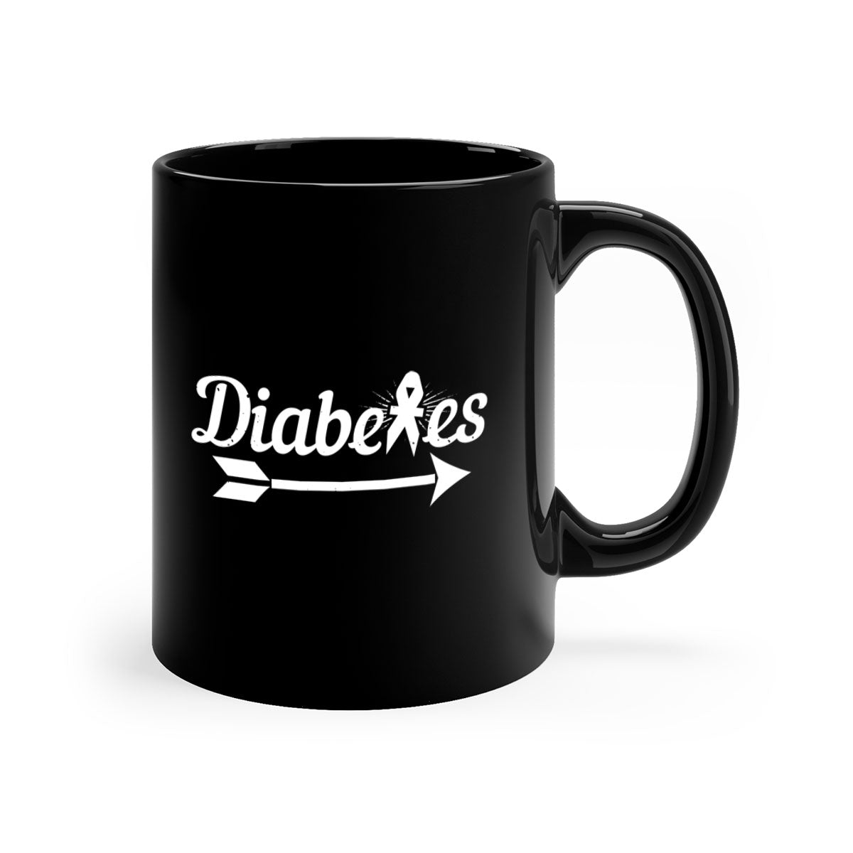 Diabetes Style 43# Mug featuring a glossy finish, colorful handle, and interior, available in multiple colors and sizes.