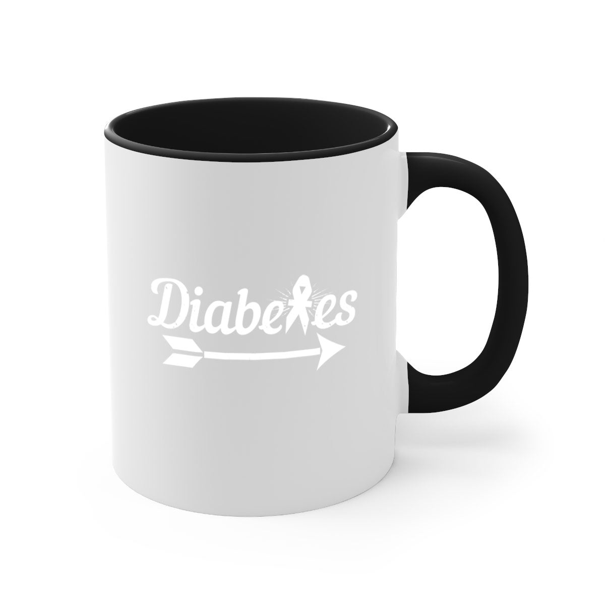 Diabetes Style 43# Mug featuring a glossy finish, colorful handle, and interior, available in multiple colors and sizes.