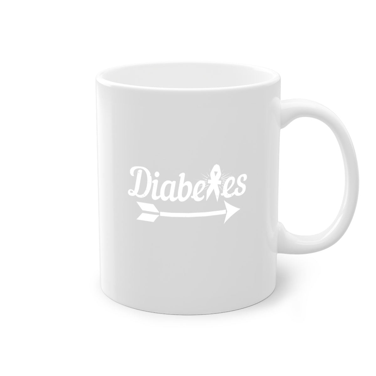 Diabetes Style 43# Mug featuring a glossy finish, colorful handle, and interior, available in multiple colors and sizes.